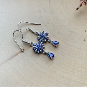 African amethyst gems sterling silver earrings